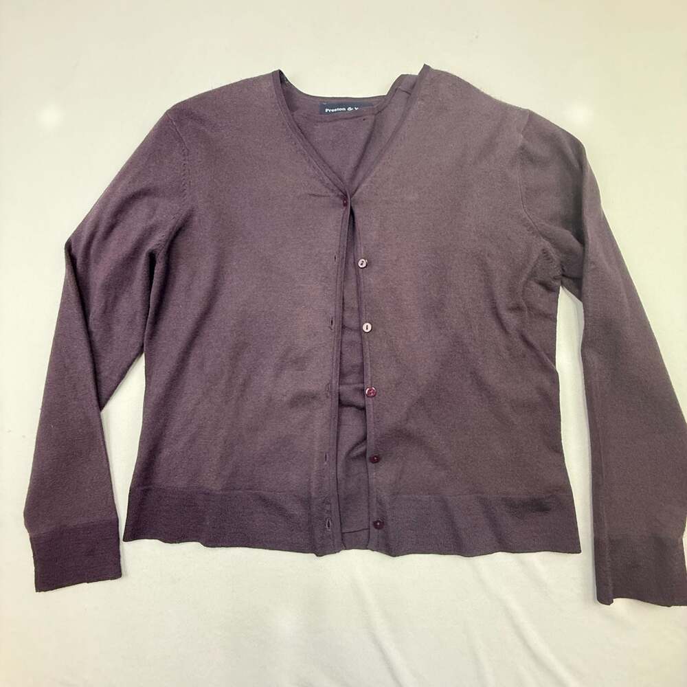 Preston & York Purple 2-Piece Cardigan and Shell Sweater Twin Set
